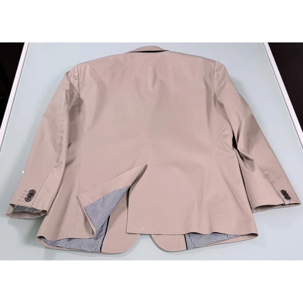 BANANA REPUBLIC Solid Khaki Cotton Blend Mens Sport Coat Blazer - 44 Regular